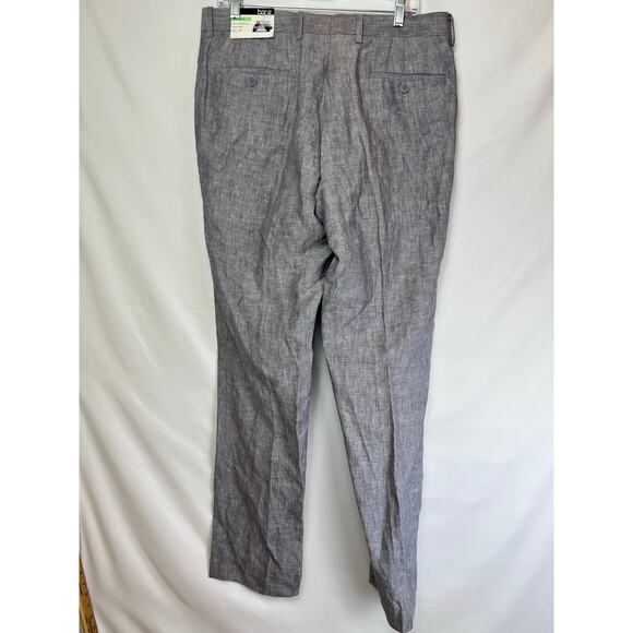 NWT Bar III Men 34x34 Gray 100% Linen Slim Fit Flat Front Straight Leg DressPant - Picture 3 of 7